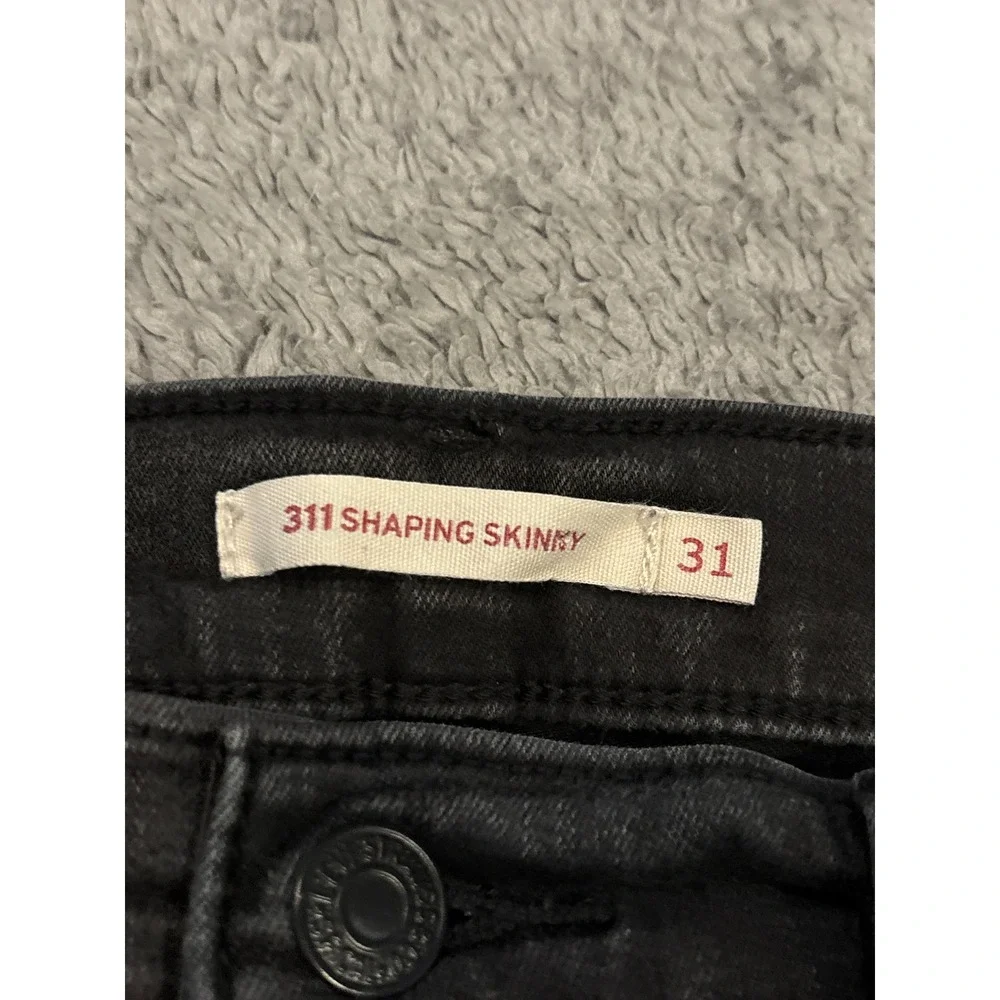 Levis 311 Shaping Skinny Jeans Womens 31 Black Mid Rise Stretch Denim Pants